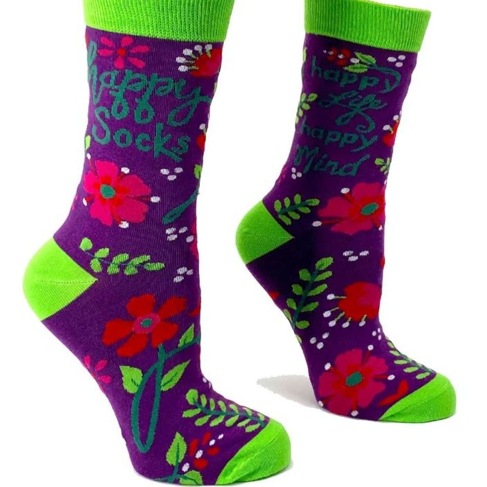Happy Socks, Happy Life, Happy Mind Women's Crew Socks Sale ends Tonight